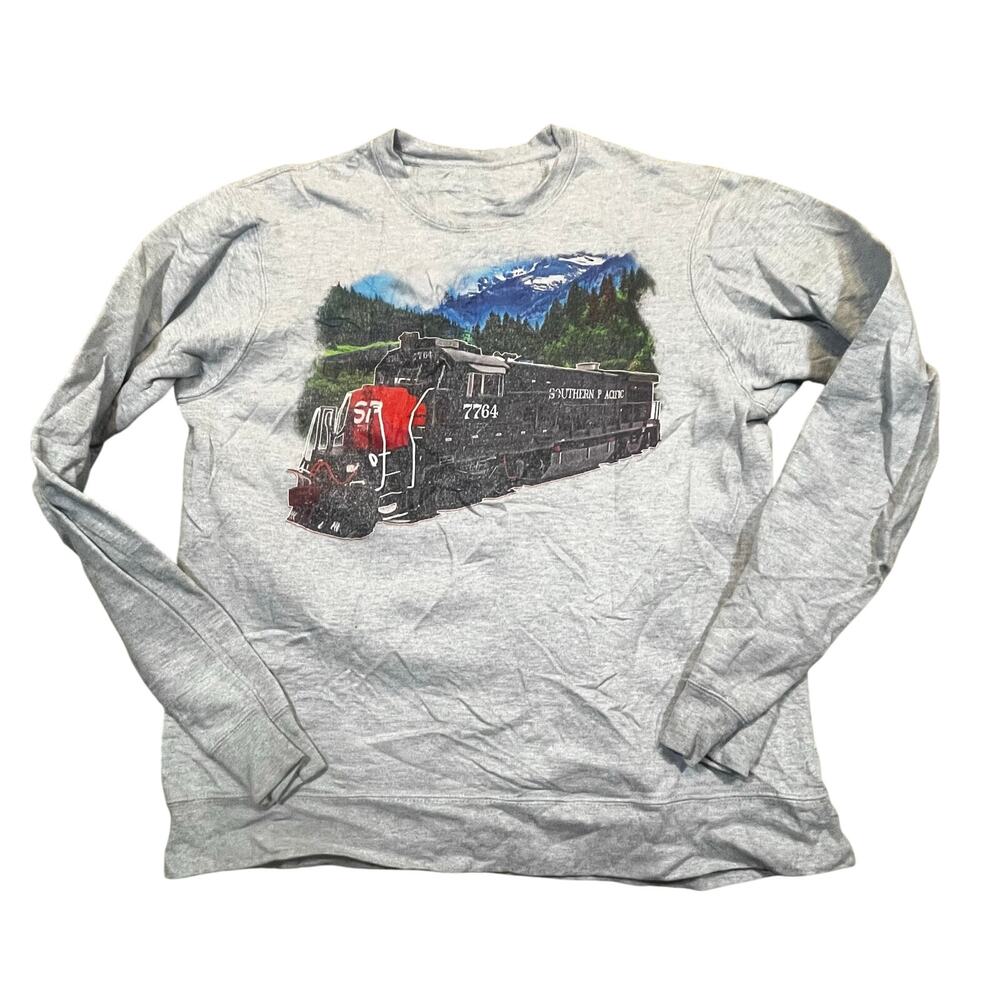 Burlington Northern Santa Fe Train Long Sleeve Sweatshirt Women‎ XL Gray